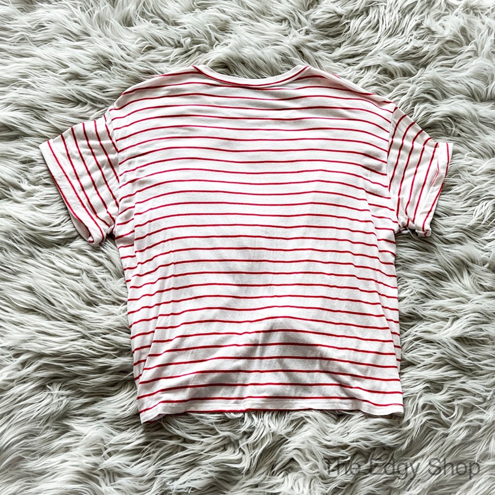 Charlotte Russe | West Coast Love Striped Crop Tee - Picture 3 of 6